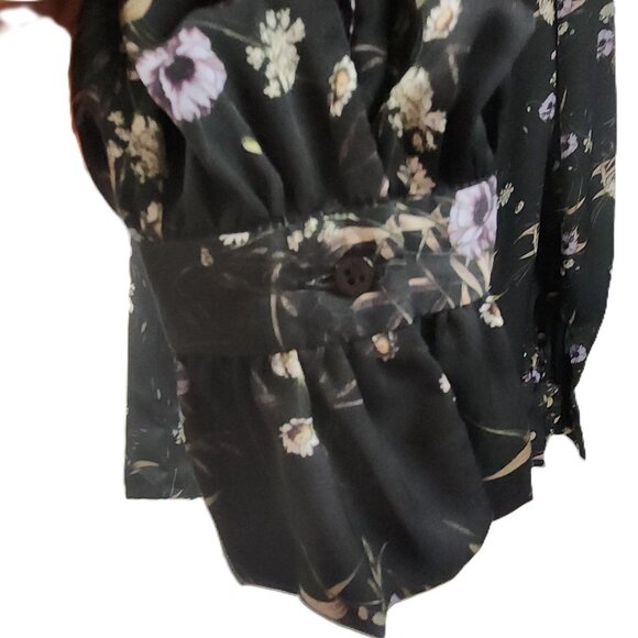 Antonio Melani Womens Floral Long Sleeve Blouse Size M - Picture 5 of 12